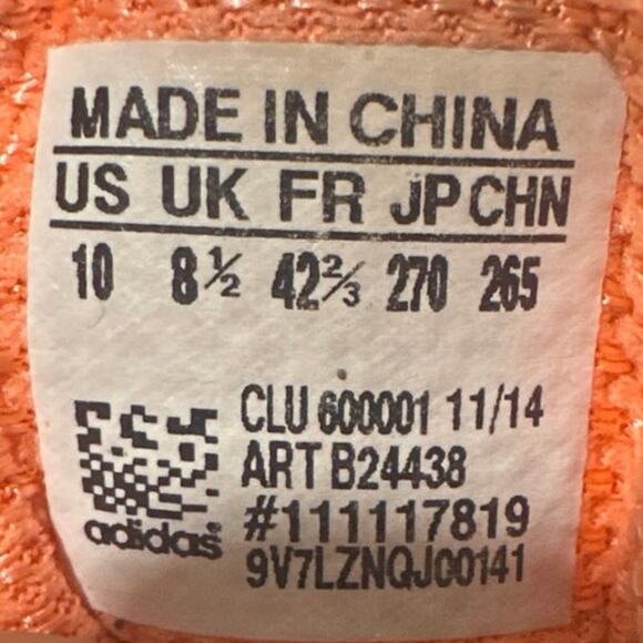 Adidas Adiprene+ running sneakers womens size 10 grey & orange # 111117819 - Picture 9 of 11